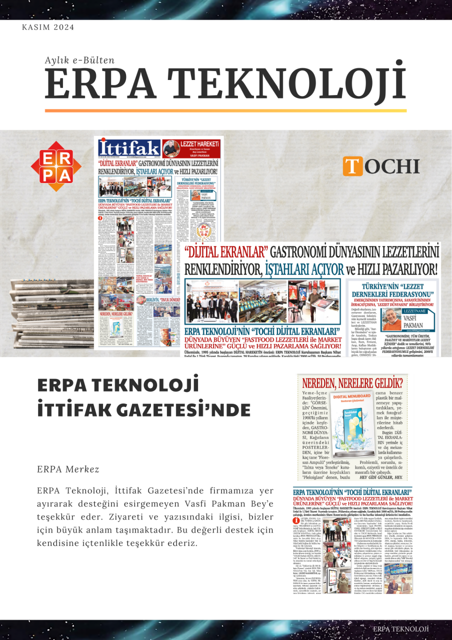 Erpa Teknoloji İTTİFAK GAZETESİ’NDE