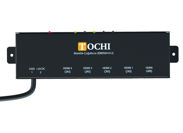 4'LÜ MONİTÖR ÇOĞALTICISI 9-36 VDC GİRİŞLİ KABLO KİLİT KORUMALI EMS04